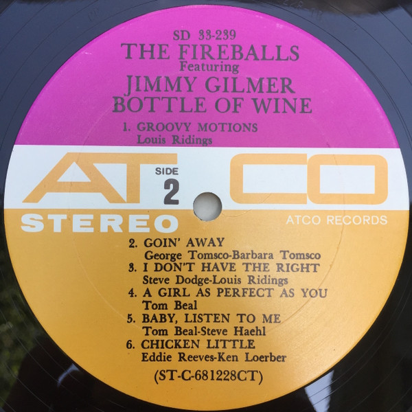 The Fireballs Featuring Jimmy Gilmer - Bottle Of Wine (LP, Album, CT)