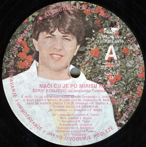 Šerif Konjević Uz Orkestar Tomice Miljića* - Naći Ću Je Po Mirisu Kose (LP, Album)