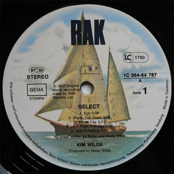 Kim Wilde - Select (LP, Album)