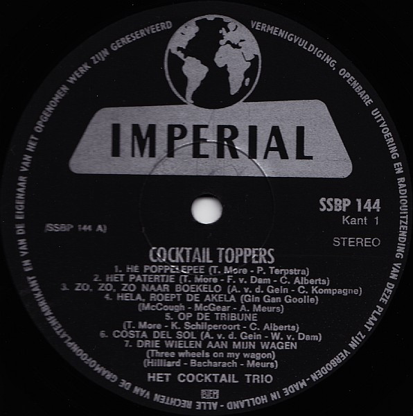 Het Cocktail Trio* - Cocktail Toppers (LP, Comp, Club)