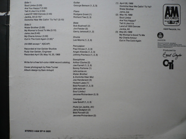 George Benson - Tell It Like It Is (LP, Album, Gat)