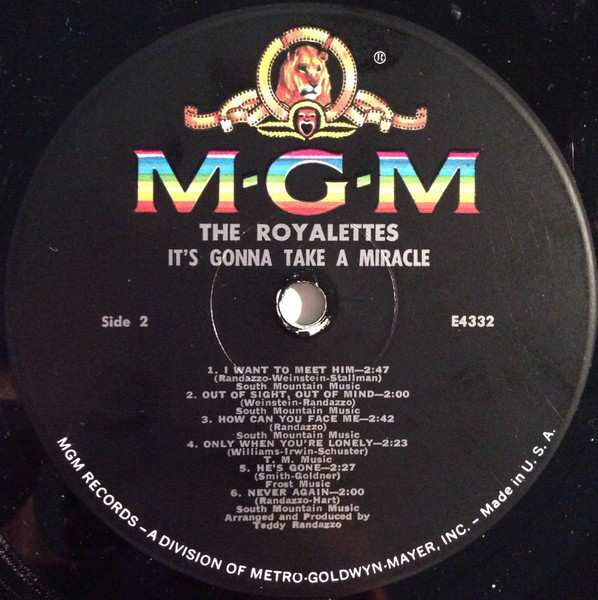 The Royalettes - It's Gonna Take A Miracle (LP, Album, Mono, MGM)