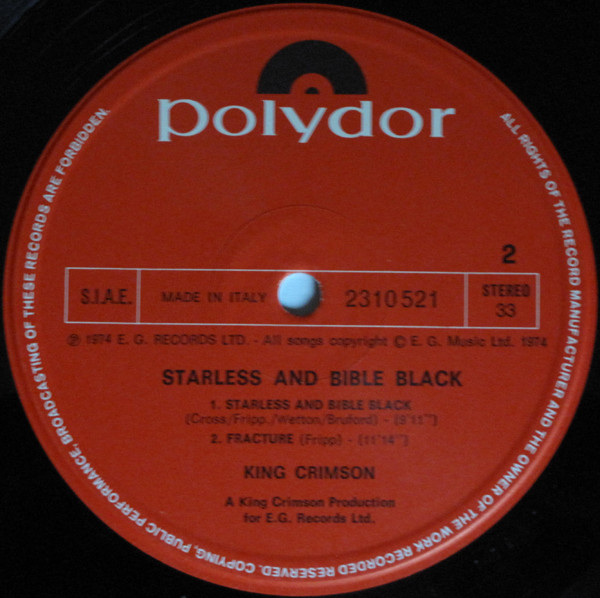 King Crimson - Starless And Bible Black (LP, Album, RE, Gat)