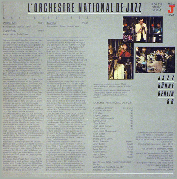 L'Orchestre National De Jazz* - Jazz Bühne Berlin 1986 (LP, Album)