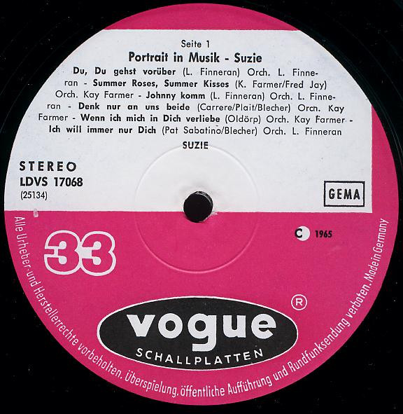 Suzie (2) - Portrait In Musik (LP, Album)