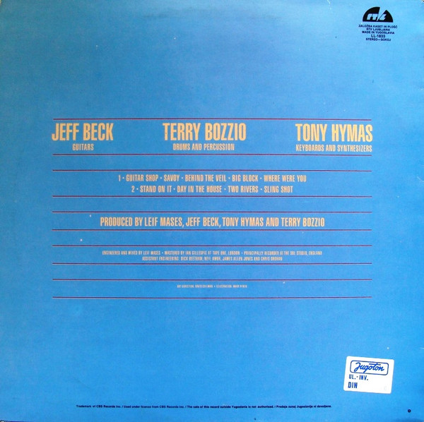 Jeff Beck With Terry Bozzio And Tony Hymas - Jeff Beck's Guitar Shop (LP, Album)