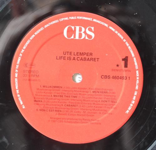 Ute Lemper - Life Is A Cabaret (LP, Album)