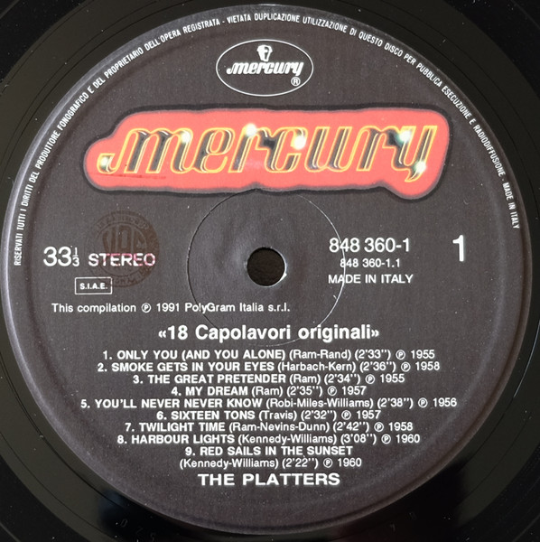 The Platters - 18 Capolavori Originali (LP, Album, Comp)