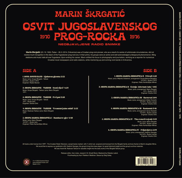 Marin Škrgatić - Dawn Of The Yugoslavian Prog-Rock Era (Unreleased Radio Recordings 1970-1976) (LP, Comp, RM)