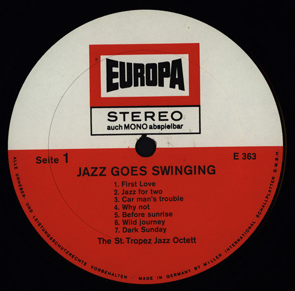 The St. Tropez Jazz Octett - Jazz Goes Swinging (LP, Album)