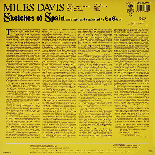Miles Davis - Sketches Of Spain (LP, Album, RE, RM)