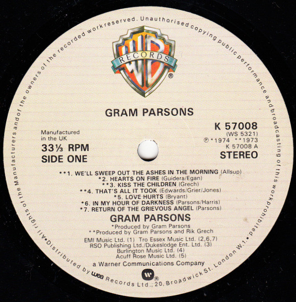 Gram Parsons - Gram Parsons (LP, Comp)