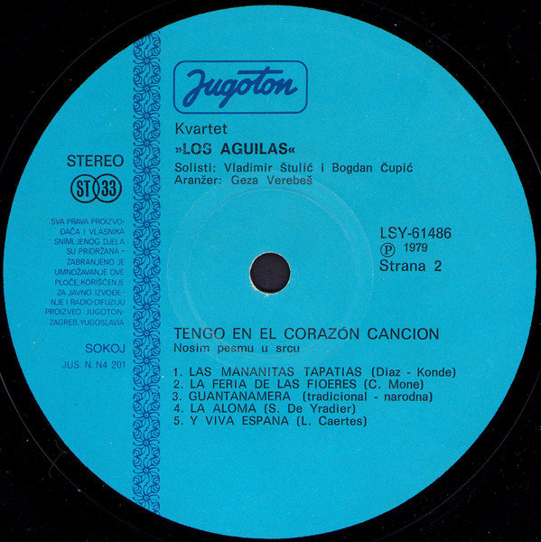 Los Aguilas - Tengo En El Corazon Cancion (LP, Album)