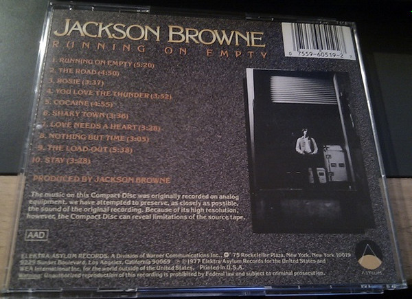 Jackson Browne - Running On Empty (CD, Album, RE, ARC)