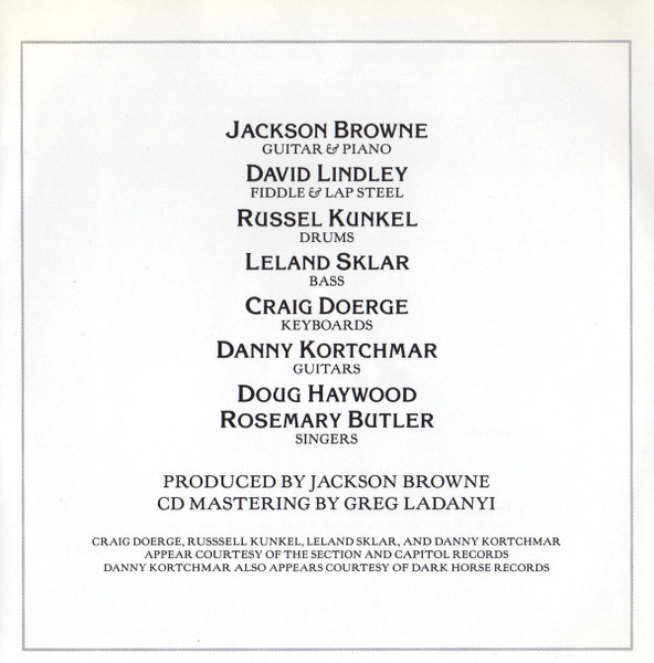 Jackson Browne - Running On Empty (CD, Album, RE, ARC)