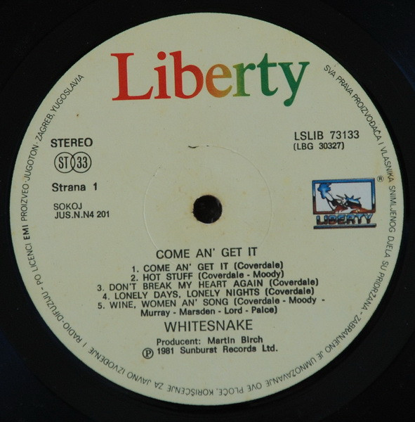 Whitesnake - Come An' Get It (LP, Album)