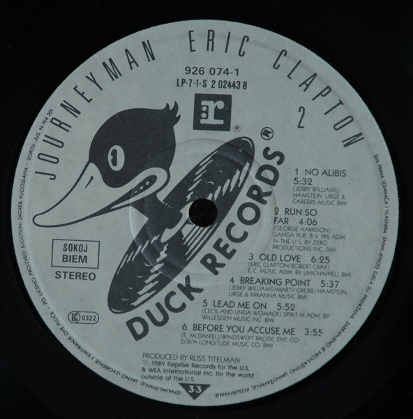 Eric Clapton - Journeyman (LP, Album, Gat)