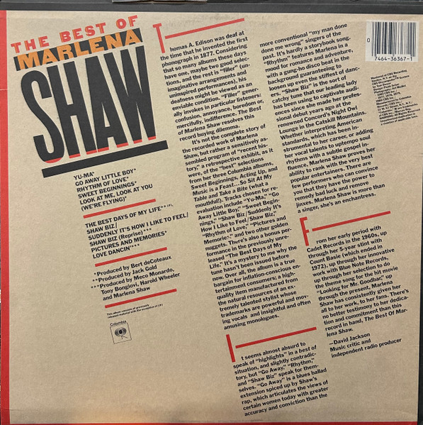 Marlena Shaw - The Best Of Marlena Shaw (LP, Comp)