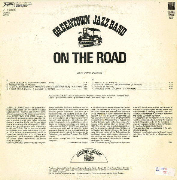 Greentown Jazz Band - On The Road - Greentown Jazz Band '91 (LP, Album)