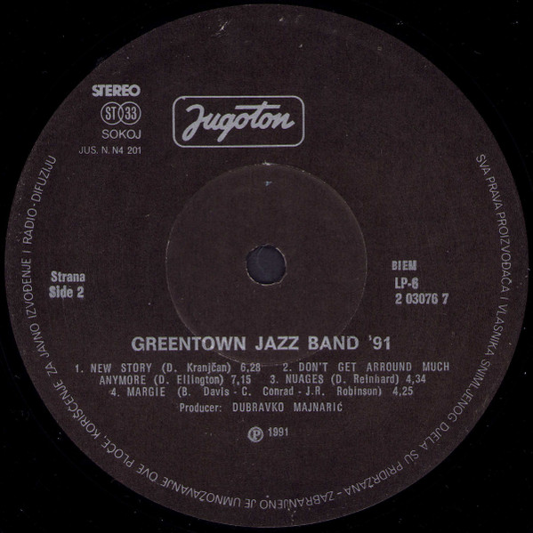 Greentown Jazz Band - On The Road - Greentown Jazz Band '91 (LP, Album)