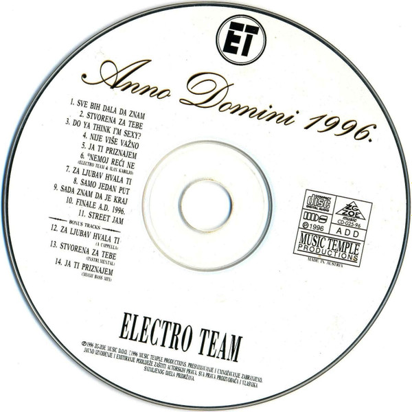 Electro Team - Anno Domini 1996. (CD, Album)