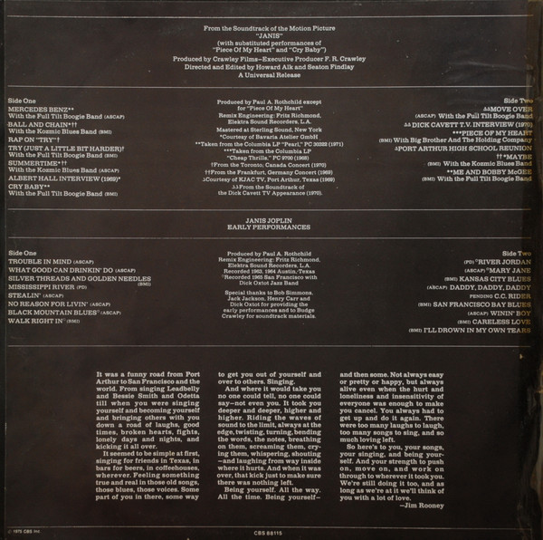 Janis Joplin - Janis (2xLP, Comp, Mono)