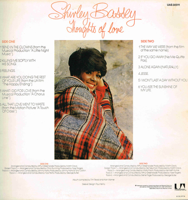 Shirley Bassey - Thoughts Of Love (LP, Album, Comp)