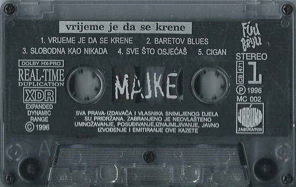 Majke - Vrijeme Je Da Se Krene (Cass, Album)