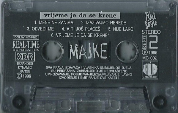 Majke - Vrijeme Je Da Se Krene (Cass, Album)