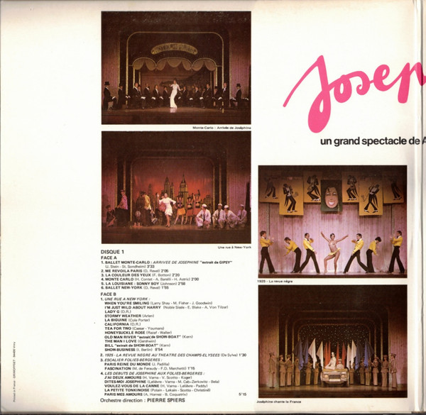 Josephine Baker - Josephine À Bobino 1975 (2xLP, RE)