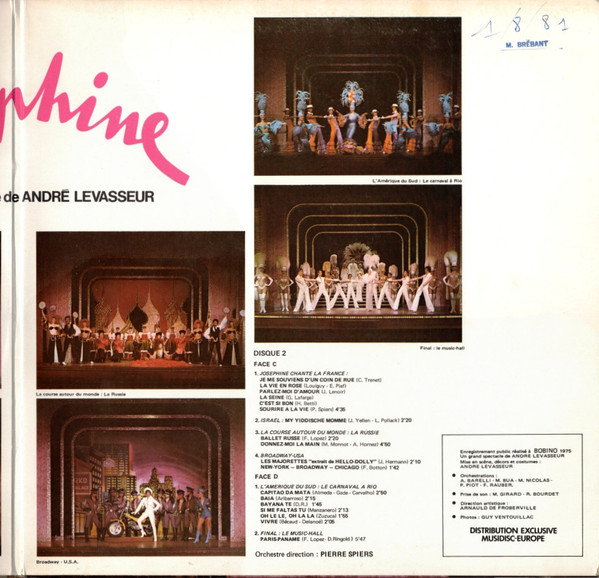 Josephine Baker - Josephine À Bobino 1975 (2xLP, RE)