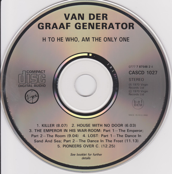 Van Der Graaf Generator - H To He Who Am The Only One (CD, Album, RE, RP)