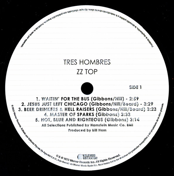 ZZ Top - Tres Hombres (LP, Album, RE, Gat)