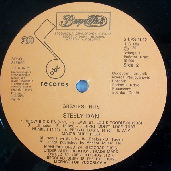 Steely Dan - Greatest Hits (1972-1978) (2xLP, Comp)