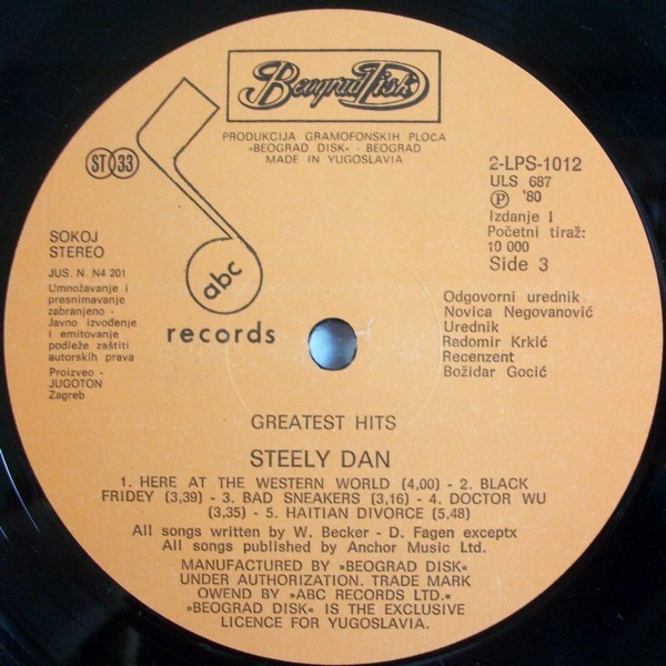 Steely Dan - Greatest Hits (1972-1978) (2xLP, Comp)