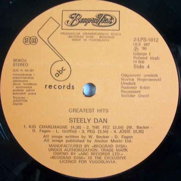 Steely Dan - Greatest Hits (1972-1978) (2xLP, Comp)