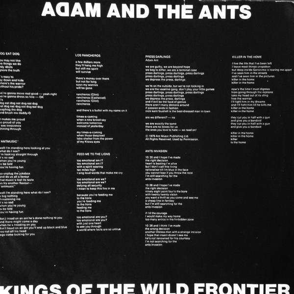 Adam And The Ants - Kings Of The Wild Frontier (LP, Album, Ter)