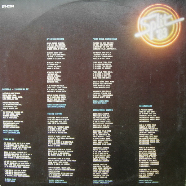 Various - Festival Zabavne Glazbe Split '83 (2xLP, Album, Comp, RP)