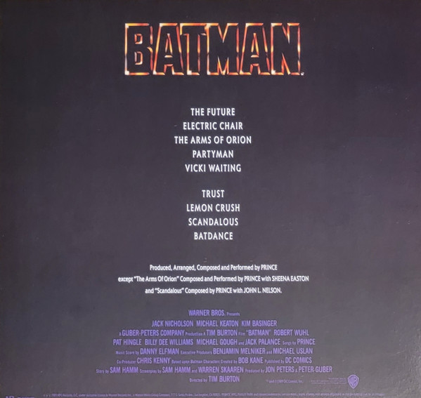 Prince - Batmanâ„¢ (Motion Picture Soundtrack) (LP, Album, RE)
