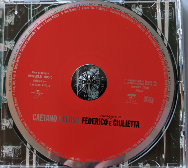 Caetano Veloso - Omaggio A Federico E Giulietta - Ao Vivo (CD, Album)