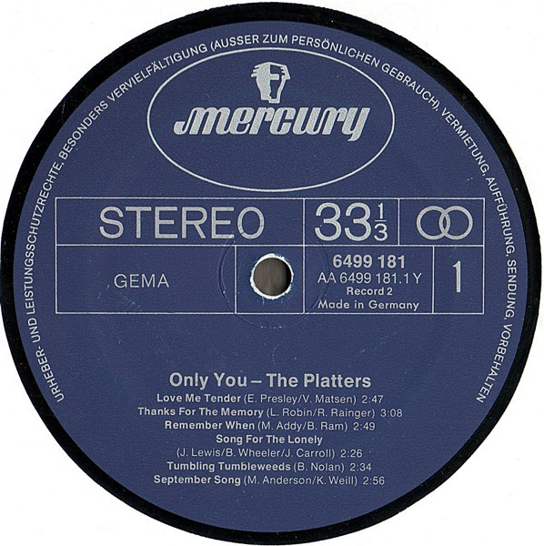 The Platters - Only You (2xLP, Comp, Gat)