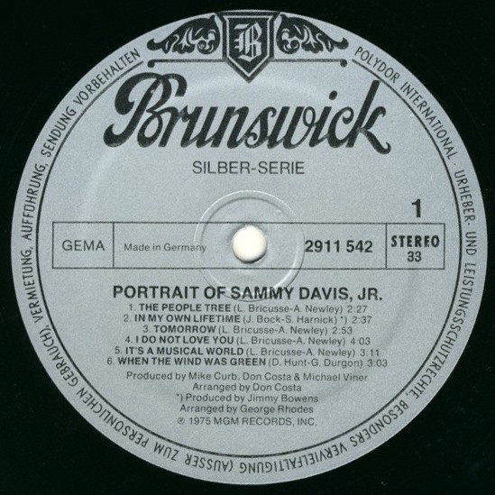 Sammy Davis Jr. - Portrait Of Sammy Davis, Jr. (LP, Album, RE)
