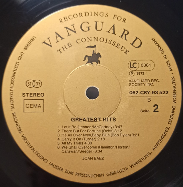 Joan Baez - Greatest Hits (LP, Comp)