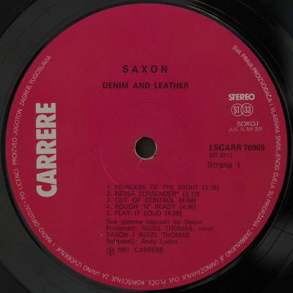 Saxon - Denim And Leather (LP, Album)