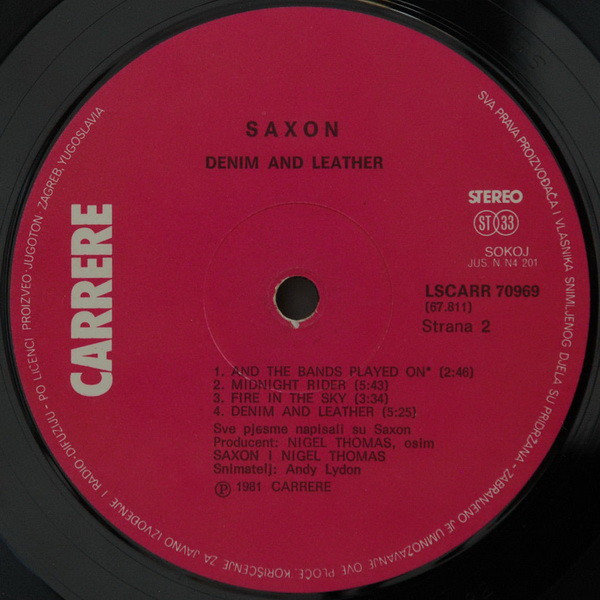 Saxon - Denim And Leather (LP, Album)