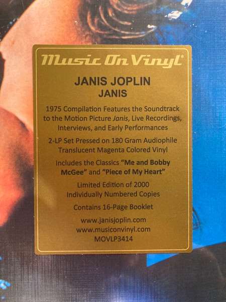 Janis Joplin - Janis (2xLP, Comp, Ltd, Num, RE, Mag)