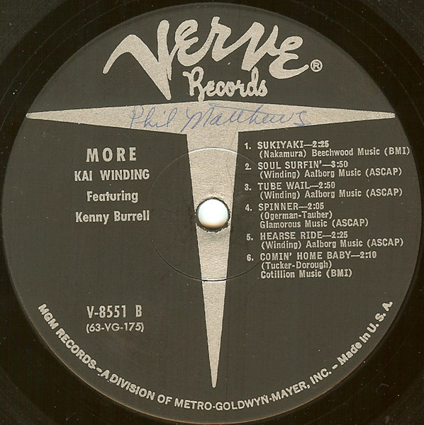 Kai Winding Featuring Kenny Burrell - !!! More !!! (Theme From Mondo Cane) (LP, Album, Mono, MGM)