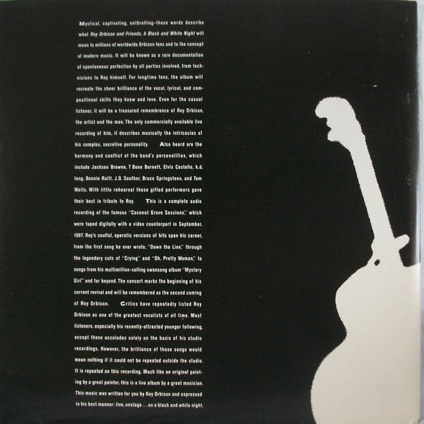Roy Orbison And Friends* - A Black And White Night Live (LP, Album)