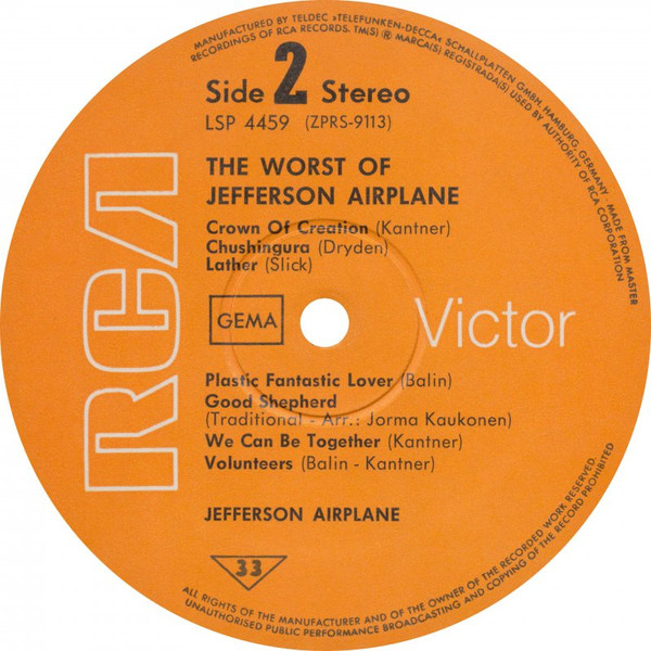 Jefferson Airplane - The Worst Of Jefferson Airplane (LP, Comp)