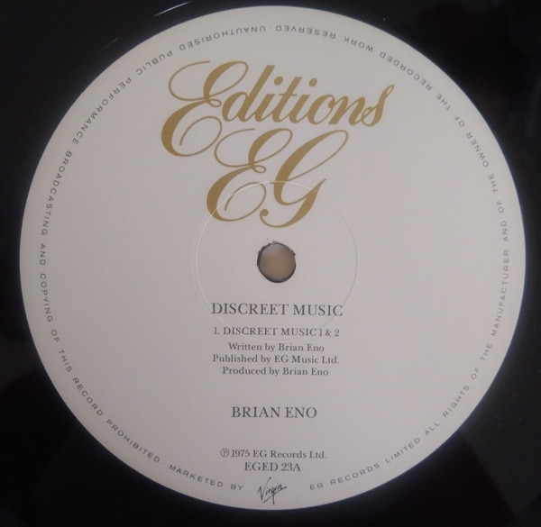 Brian Eno - Discreet Music (LP, Album, RE)
